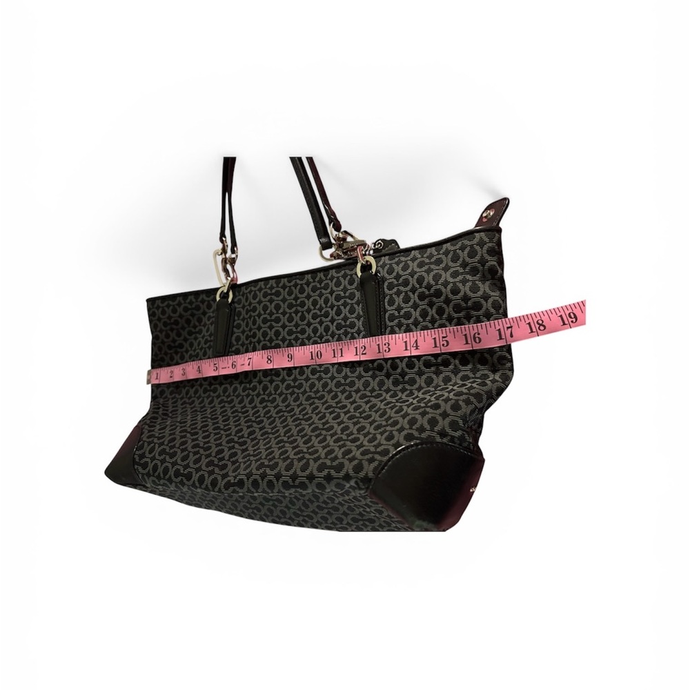 Coach Black and Gray Patterned Tote - Picture 7 of 14